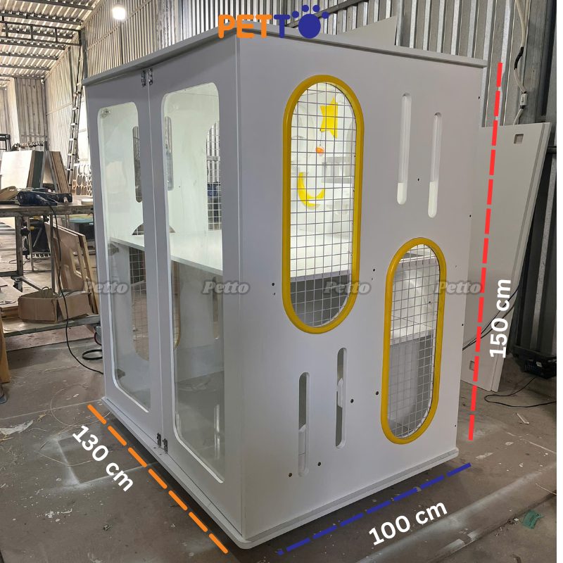 Tủ mèo Lux màu trắng gỗ Plywood size Ngang 1300 1000 1500mm CC259