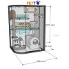 Tủ mèo Lux nhôm kính bo cong kích thước 1500 * 1250 * 2220mm CC294