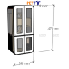Tủ mèo Lux sắt kết hợp gỗ Plywood kích thước 850 * 740 * 1870mm CC293