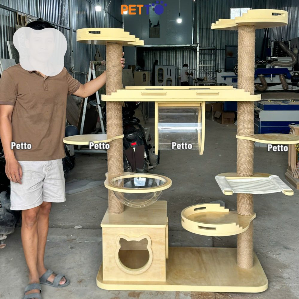 CAT TREE cho mèo gỗ Plywood phù hợp mèo kích thước lớn CH078