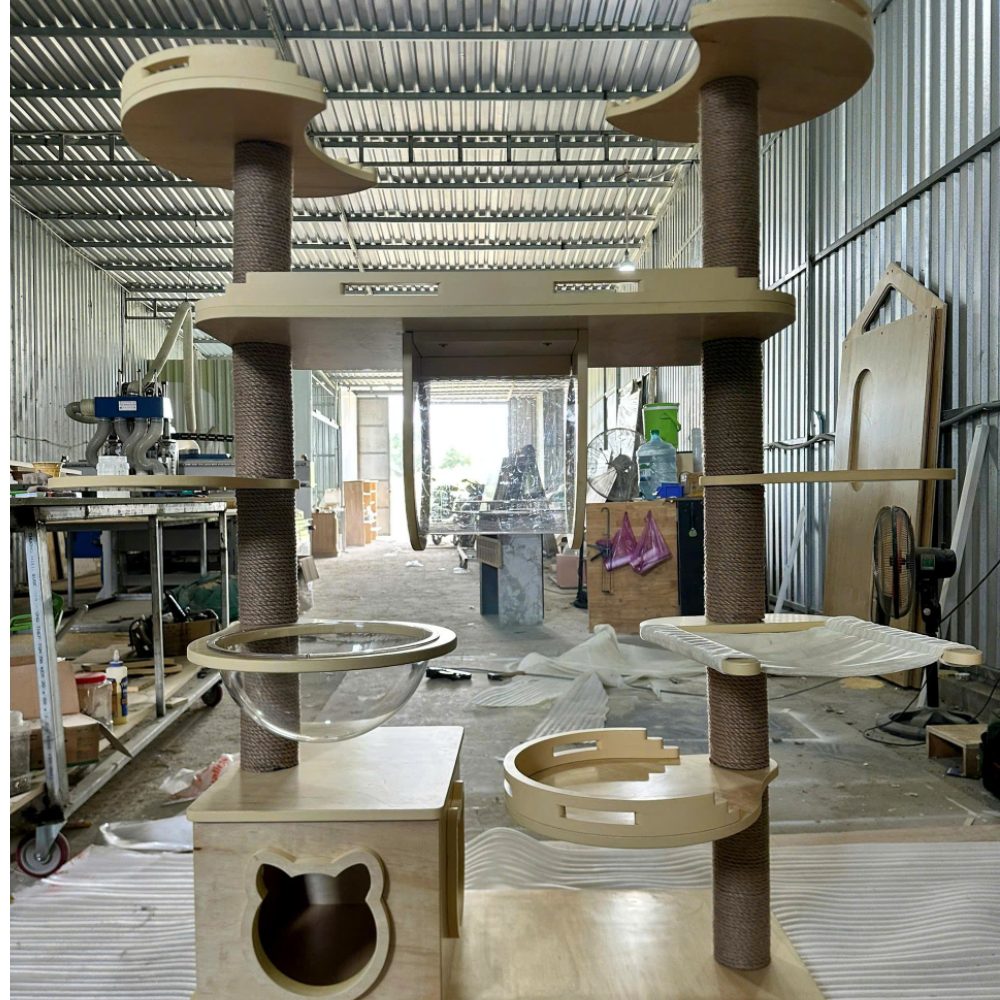 CAT TREE cho mèo gỗ Plywood phù hợp mèo CH078