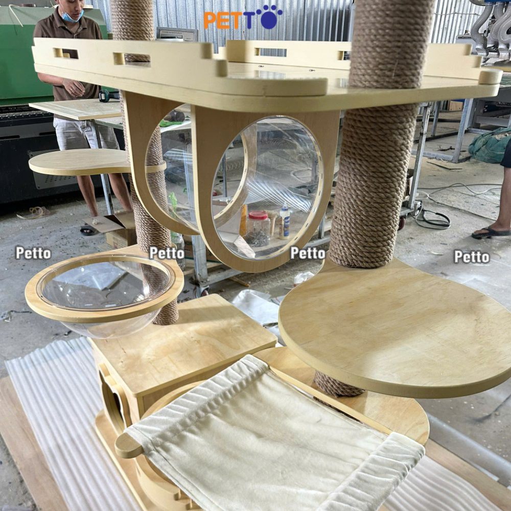 CAT TREE cho mèo gỗ Plywood phù hợp mèo CH078