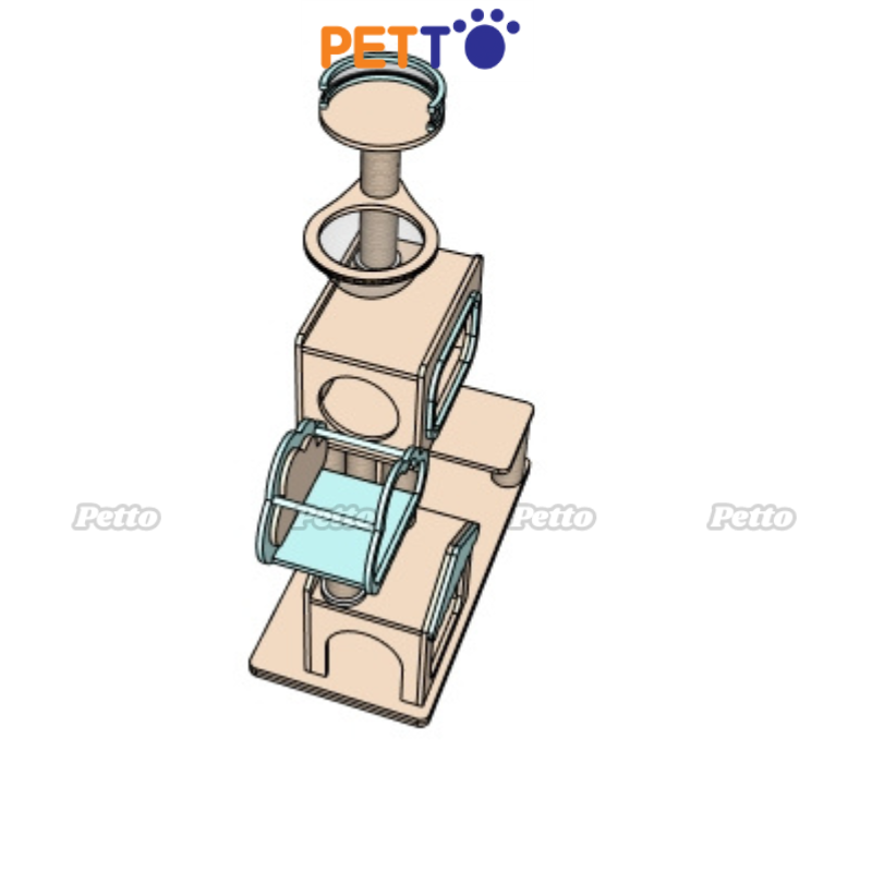 CAT TREE Plywood màu be nhạt CH076