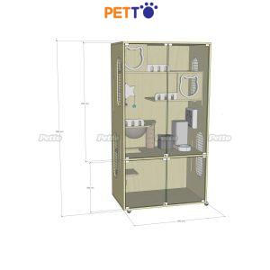 Tủ gỗ cho mèo Lux gỗ Plywood size Ngang 1100 * 600 * 1840mm CC300