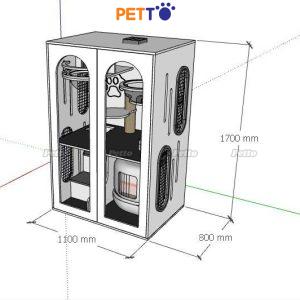 Tủ cho mèo lux gỗ Plywood kích thước 1100mm * 800mm * 1700mm CC302