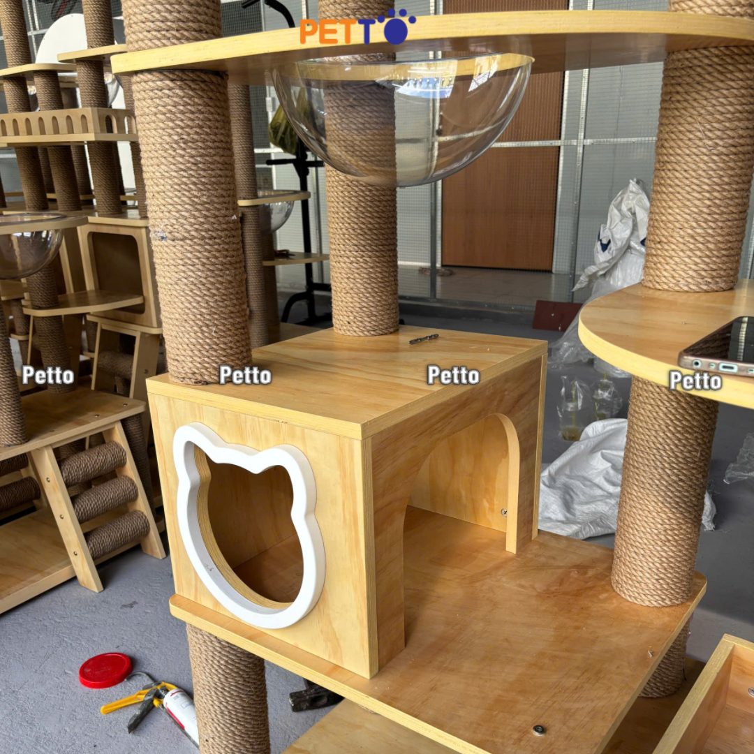 Cat tree cho mèo bằng gỗ Plywood CH079