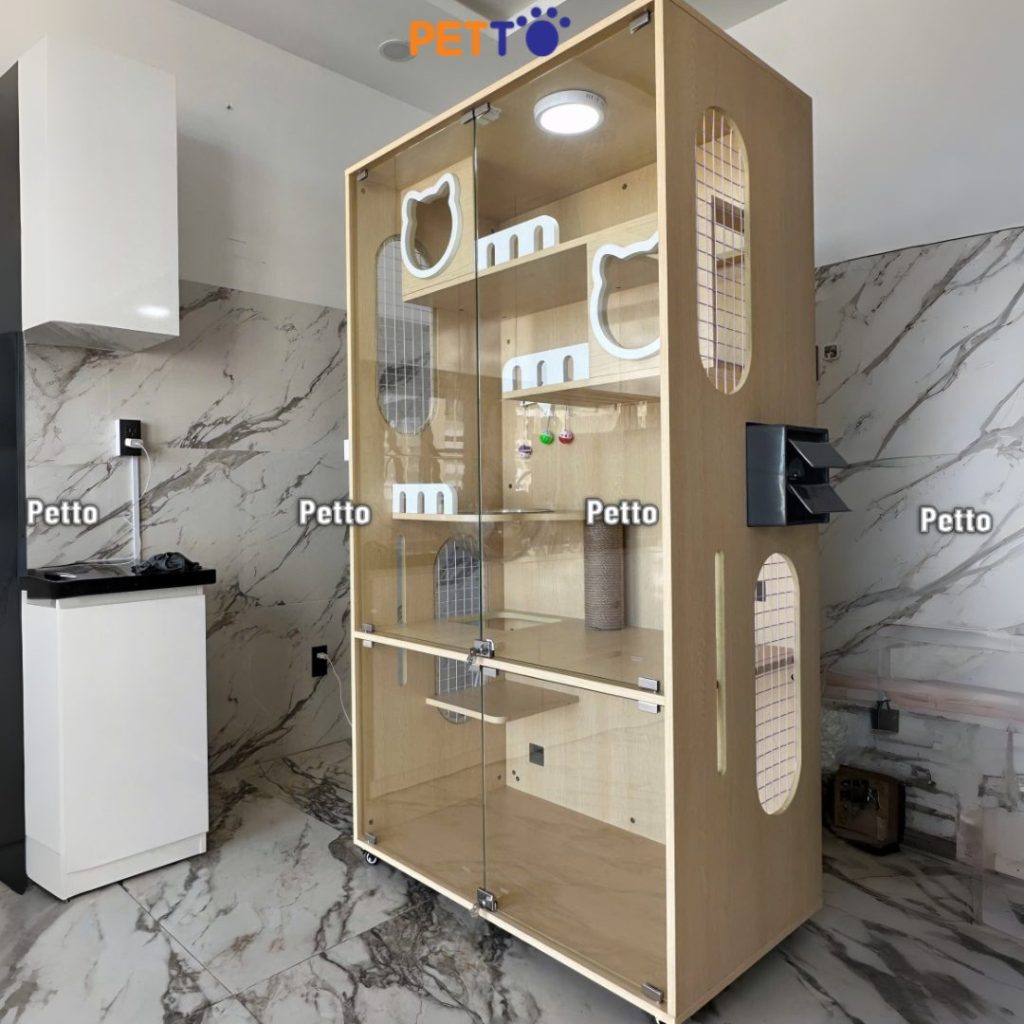 Tủ gỗ cho mèo basic MDF size Ngang 1000 * 600 * 1840mm CC300