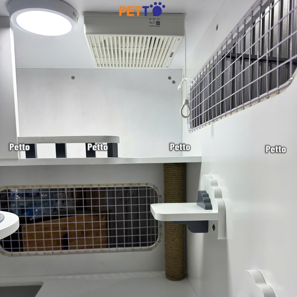 Chuồng cho mèo gỗ Plywood trắng kích thước 900mm 900mm 1536mm CC306