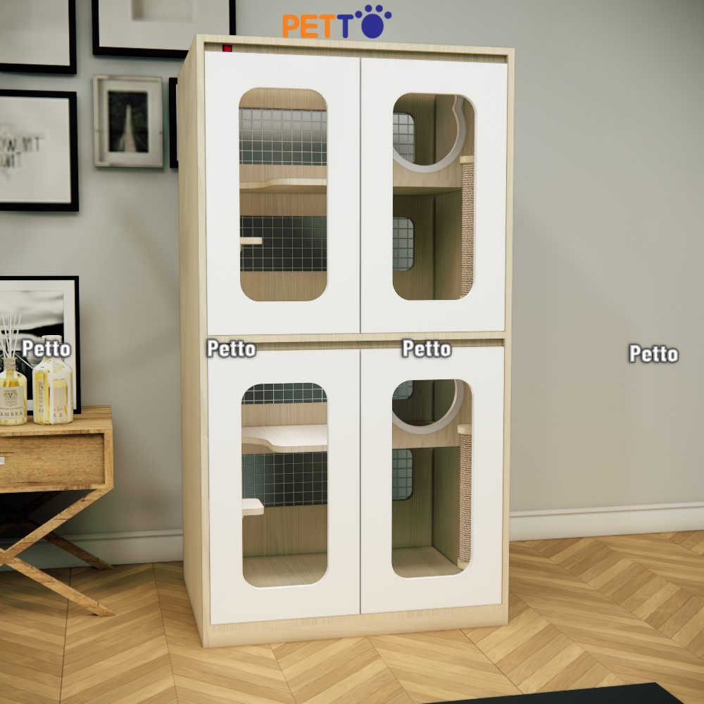 Chuồng cho mèo lưu trú gỗ MDF basic size 800mm 600mm 1500mm CC317