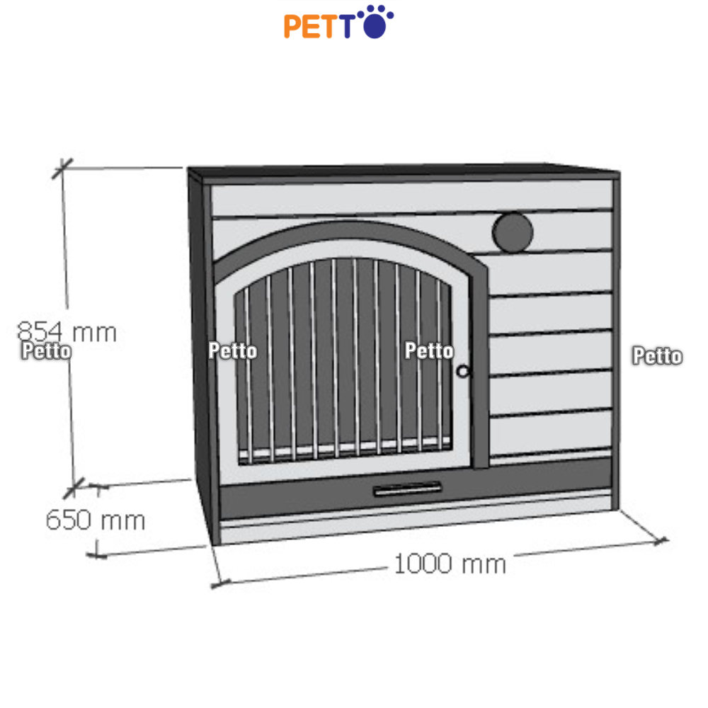 Chuồng gỗ cho chó kèm khay và sàn INOX 304 kích thước 1000mm x 650mm x 1700mm DH045 - Ảnh 5