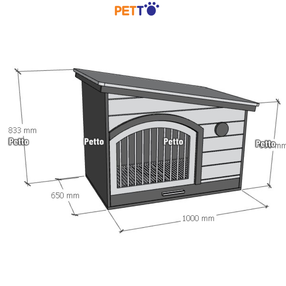 Chuồng gỗ cho chó kèm khay và sàn INOX 304 kích thước 1000mm x 650mm x 1700mm DH045 - Ảnh 9