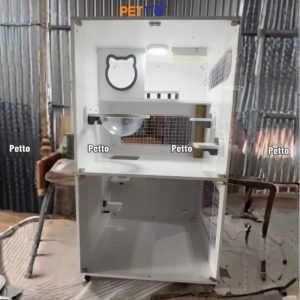 Chuồng gỗ cho mèo lux gỗ Plywood trắng kích thước 900mm * 900mm * 1536mm CC306