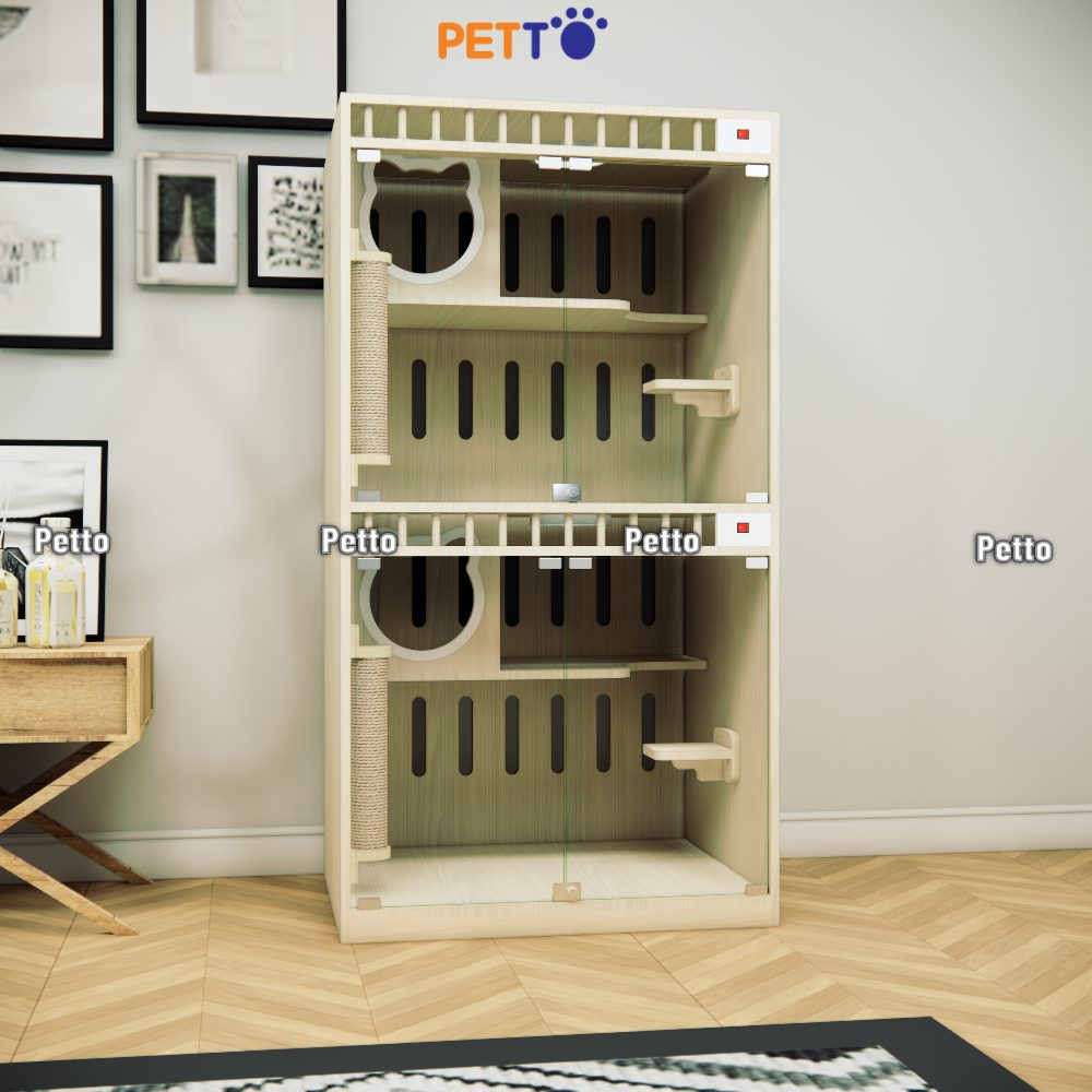 Chuồng khách sạn mèo gỗ MDF size 800mm 600mm 1500mm CC313