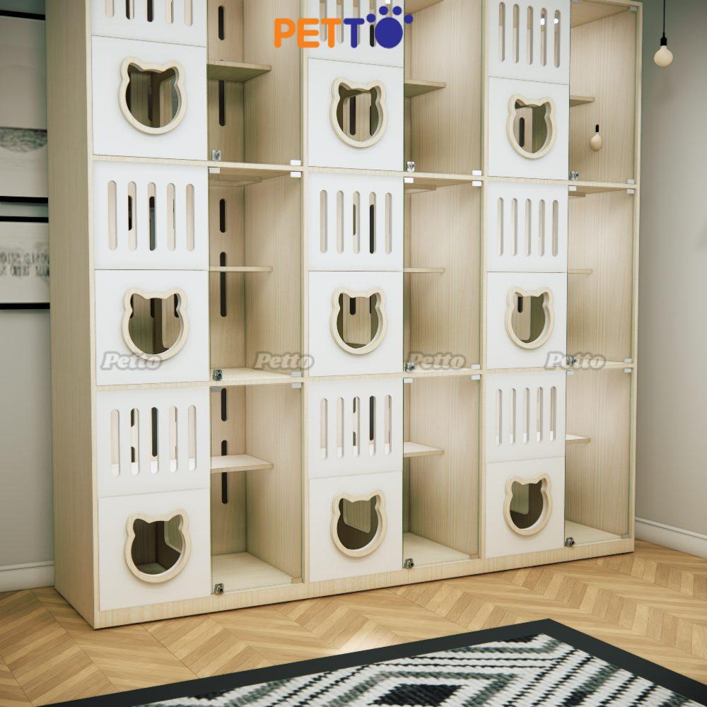 Chuồng mèo khách sạn MDF có thể thông nhau CC327