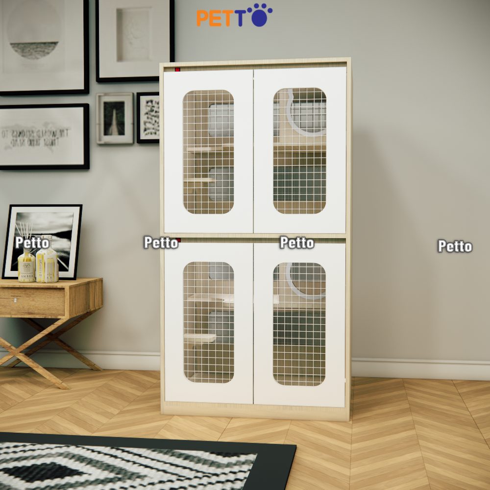 Chuồng mèo làm khách sạn gỗ MDF kích thước 800mm 600mm 1500mm CC318