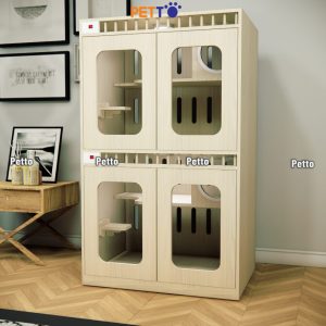 Chuồng mèo lưu trú MDF cửa lưới khung gỗ kích thước 900mm * 600mm * 1500mm CC319