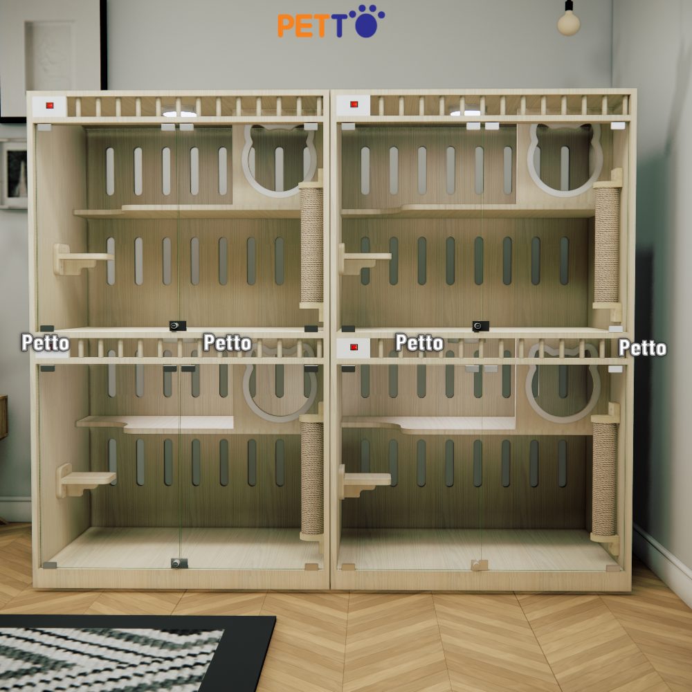 Khách sạn mèo bằng gỗ MDF CC322