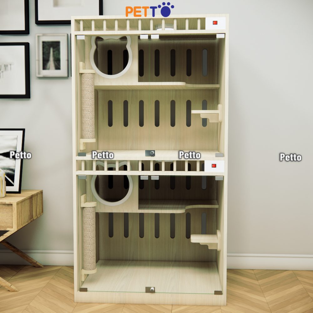 Khách sạn mèo gỗ MDF size 800mm 600mm 1500mm CC313