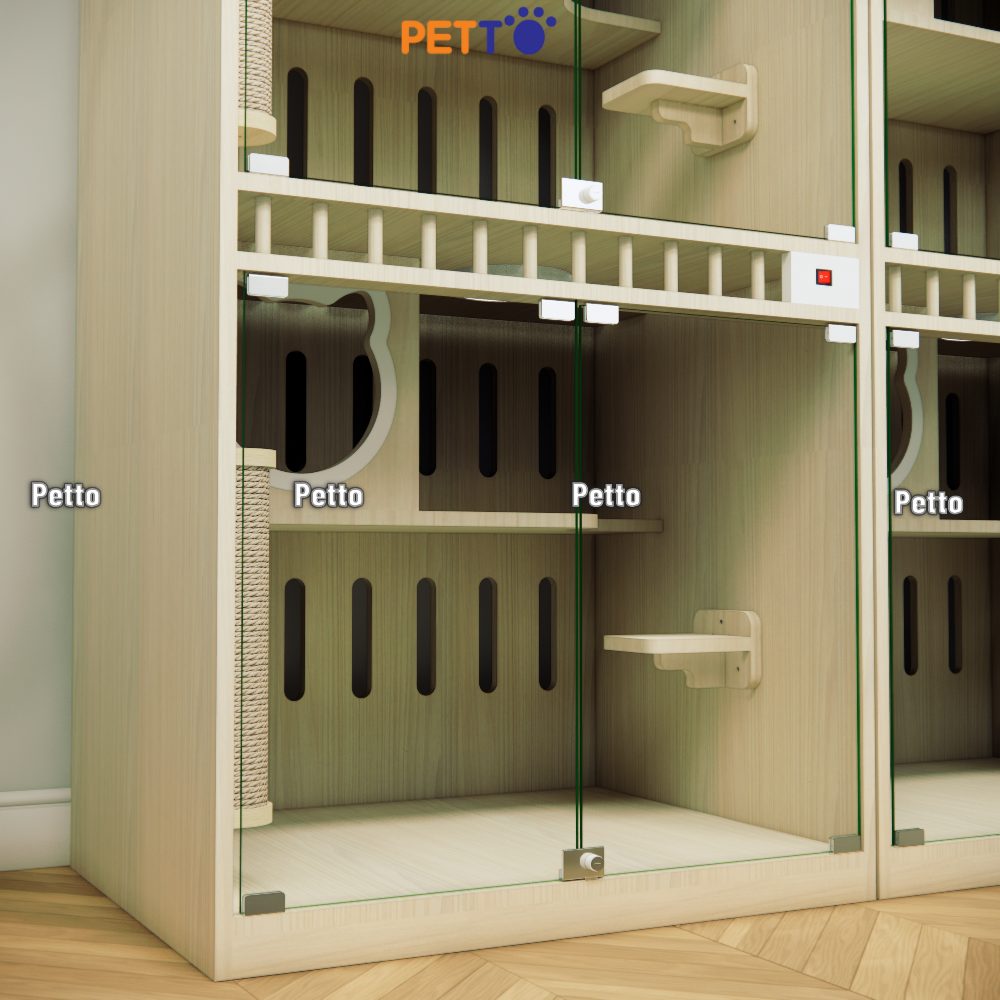 Phòng khách sạn cho mèo gỗ MDF CC313
