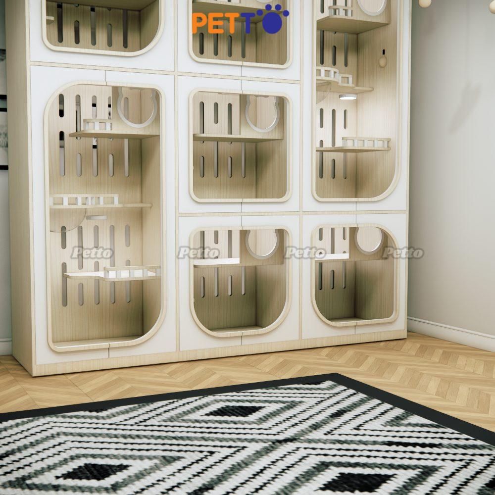 Phòng khách sạn lưu trú cho mèo bằng gỗ MDF CC329