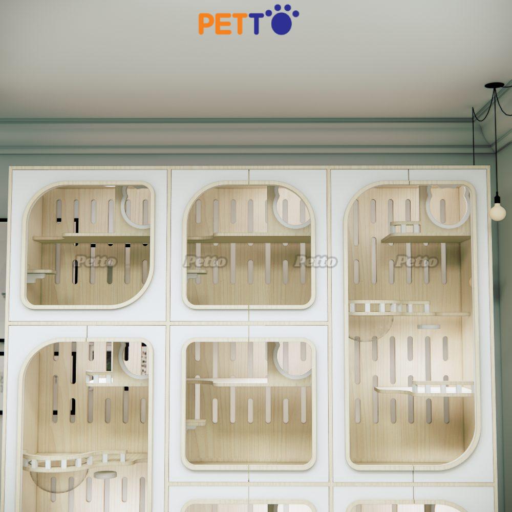Phòng khách sạn lưu trú mèo bằng gỗ MDF CC329