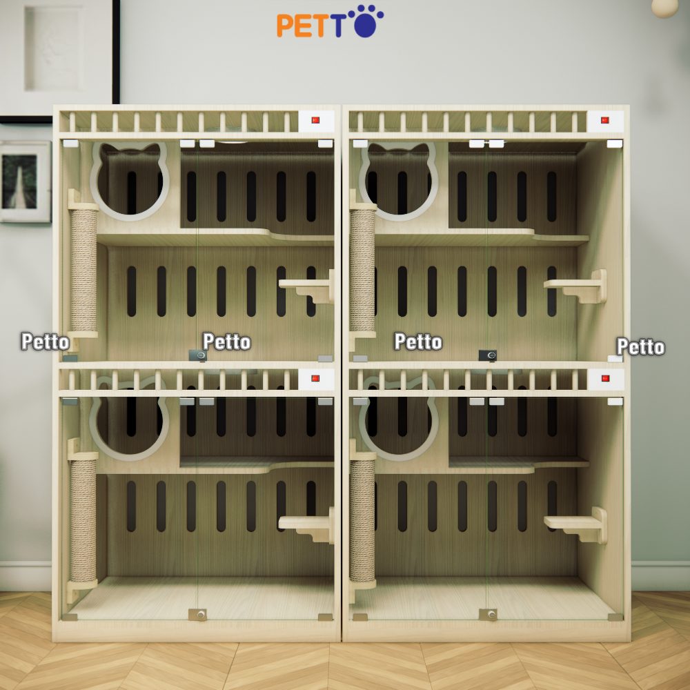 Phòng khách sạn mèo gỗ MDF 800mm 600mm 1500mm CC313