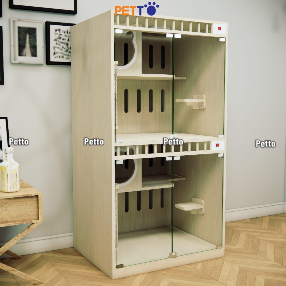 Phòng khách sạn mèo gỗ MDF size 800mm 600mm 1500mm CC313