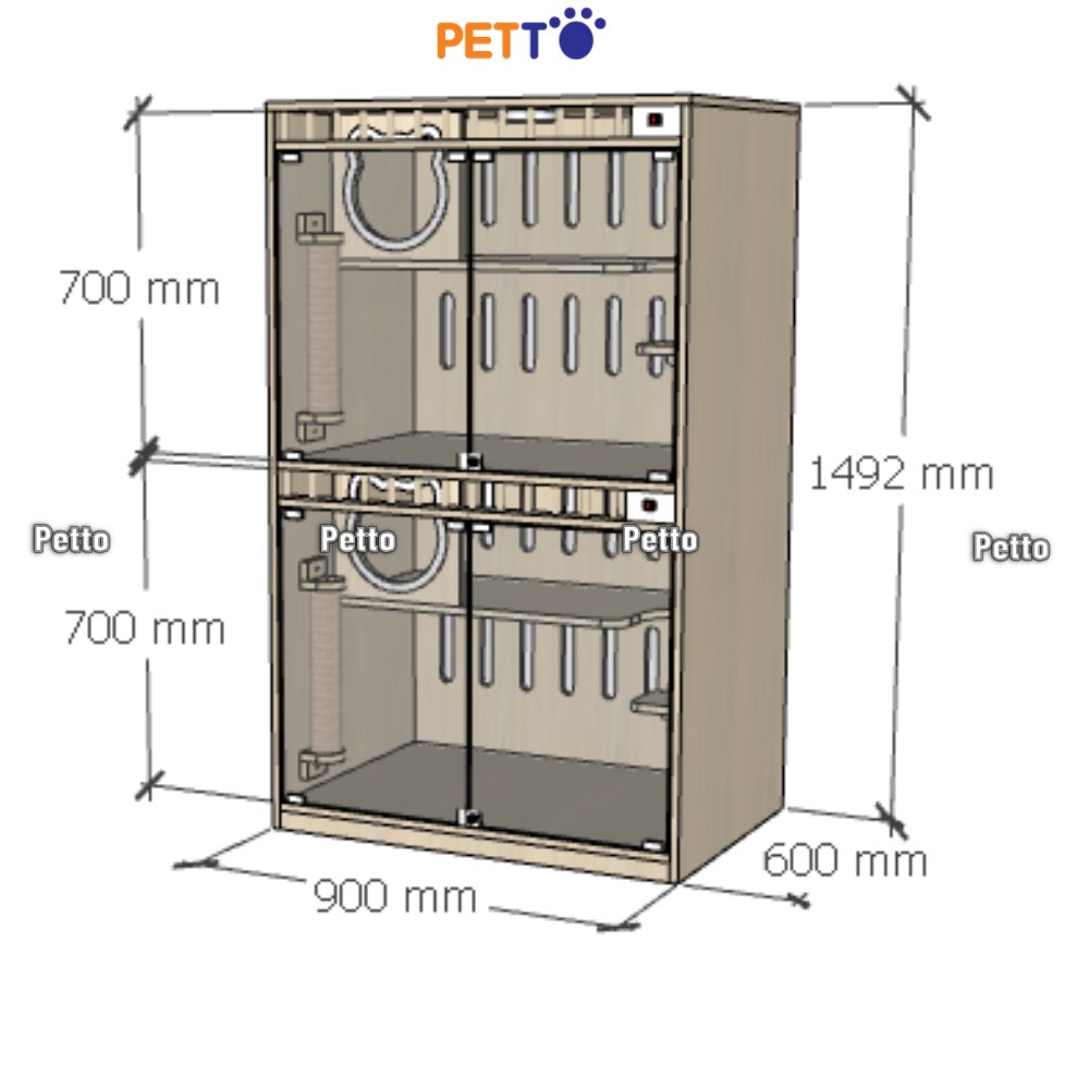 Phòng mèo lưu trú khách sạn CC322