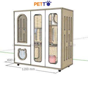 Tủ mèo cửa lưới lux gỗ Plywood size 1200mm * 600mm * 1200mm CC310