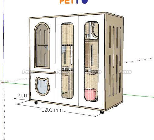 Tủ cho mèo cửa lưới lux gỗ Plywood size 1200mm 600mm 1200mm CC310
