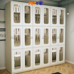 Tủ mèo khách sạn MDF 9 phòng có thể thông nhau size 2400mm * 600mm * 2400mm CC326