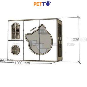 Tủ gỗ cho mèo lux gỗ Plywood hình mặt mèo size 1300mm * 600mm * 1036mm CC309