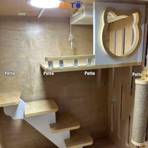 Tủ gỗ cho mèo lux gỗ Plywood hình mặt mèo size 1300mm * 600mm * 1036mm CC309 - Ảnh 3