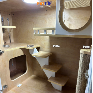 Tủ gỗ cho mèo lux gỗ Plywood hình mặt mèo size 1300mm * 600mm * 1036mm CC309 - Ảnh 4