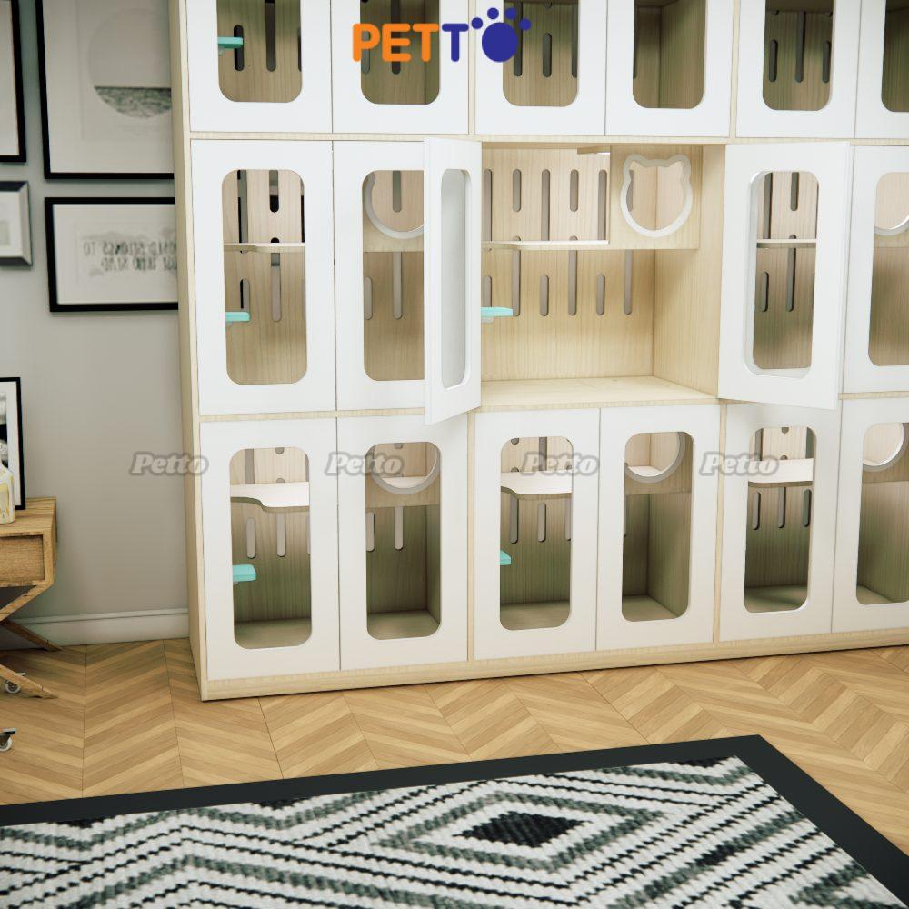 Tủ gỗ mèo khách sạn MDF 9 phòng CC326