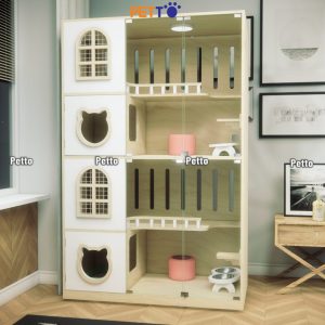 Tủ khách sạn mèo phòng Vip gỗ Plywood size 1200mm * 600mm * 1850mm CC312
