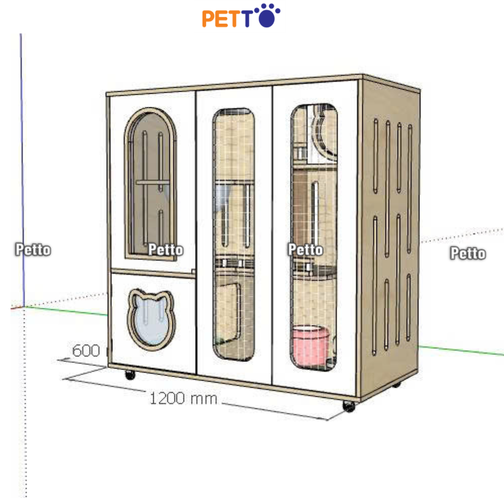 Tủ mèo cửa lưới lux gỗ Plywood CC310