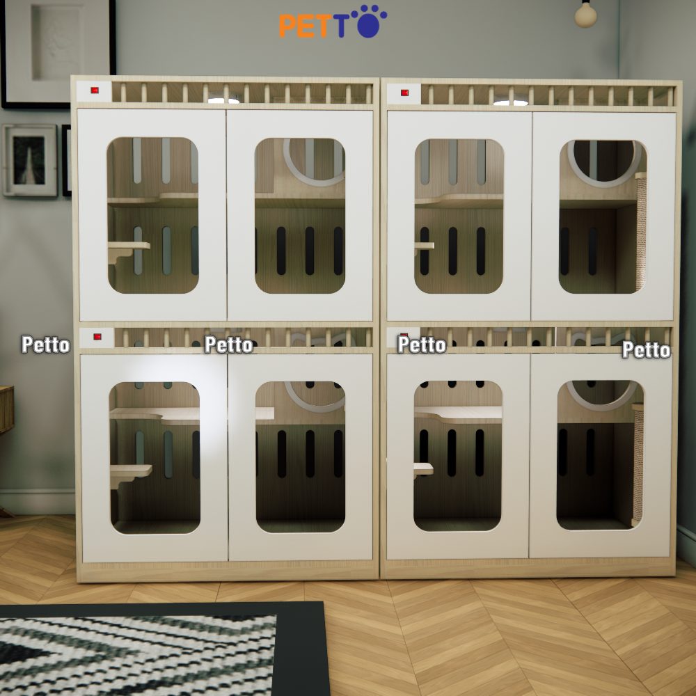 Tủ mèo lưu trú MDF cửa kính CC320
