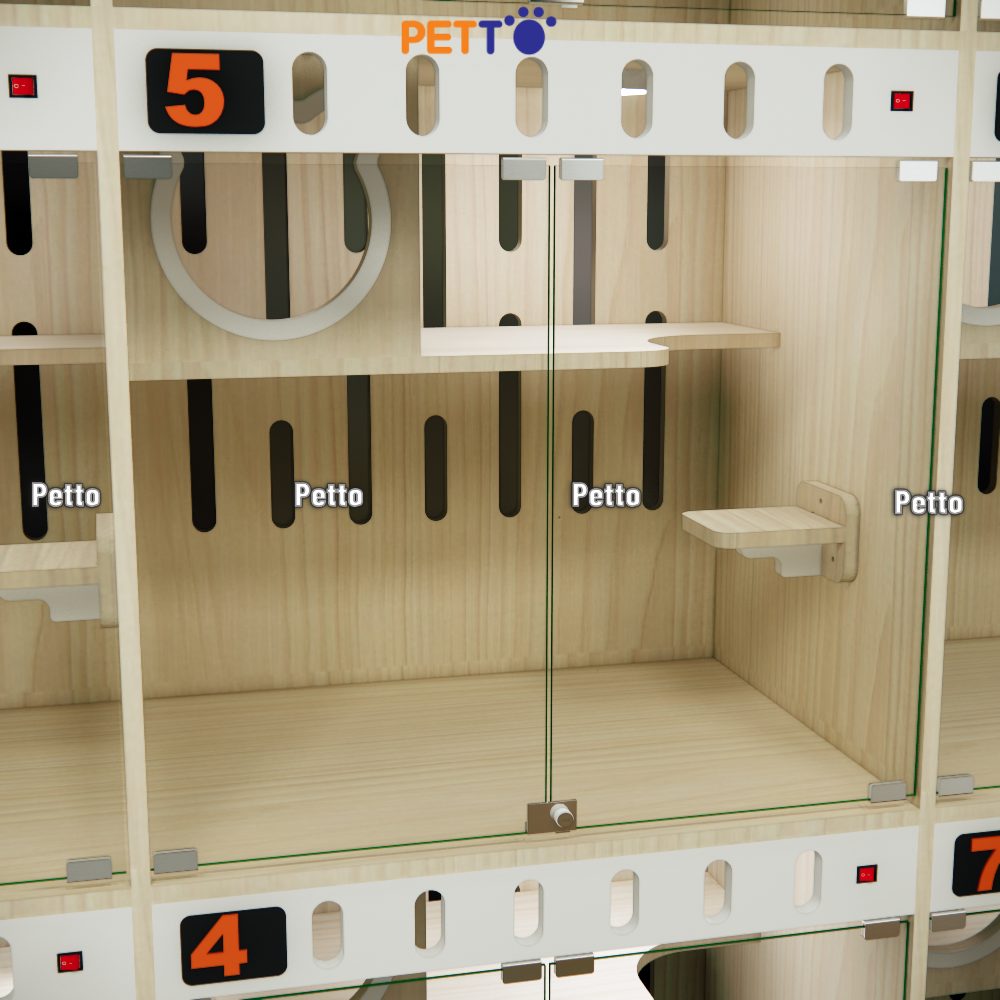 Tủ mèo lưu trú khách sạn bằng gỗ MDF 9 phòng có thể thông nhau CC325