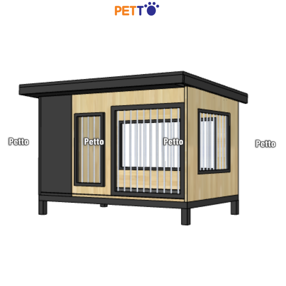 Nhà chó bằng gỗ Plywood kích thước 1200 x 800 x 833mm DH048