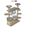 Cat tree cho mèo bằng gỗ Plywood kèm võng decor 1200mm x 500mm x 1700mm CH082