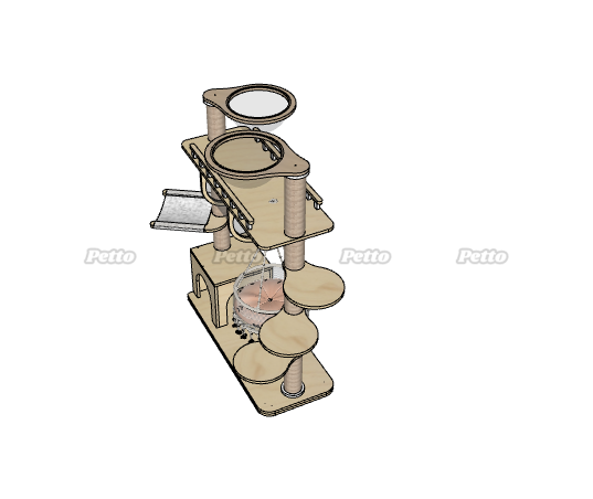 Cat tree cho mèo bằng gỗ kèm võng CH082