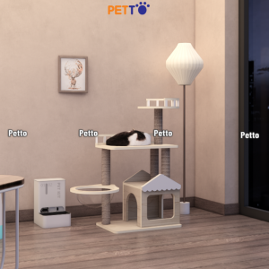 Cat tree cho mèo bằng gỗ Plywood kích thước 600mm 400mm 1050mm CH086 - Ảnh 5