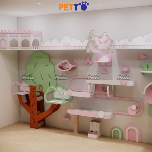 Cat tree đính tường cho sen bánh bèo gỗ Plywood CZ050