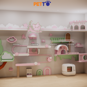 Cat tree đính tường cho sen bánh bèo gỗ Plywood CZ050 - Ảnh 4