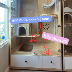 Chuồng mèo gỗ Lux có học chứa khay vệ sinh 1100mm * 600mm * 2100mm CC339 - Ảnh 5