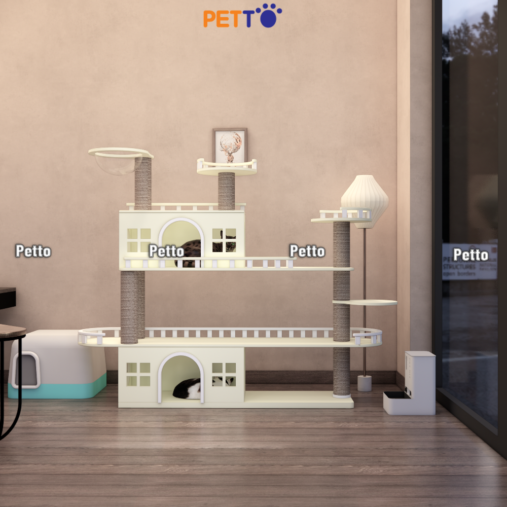 Nhà cây cho mèo bằng gỗ Plywood kích thước 2000mm 450mm 1650mm CH087 - Ảnh 3