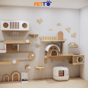 Nhà mèo gắn tường cho mảng tưởng dài 5m gỗ Plywood CZ051 - Ảnh 5