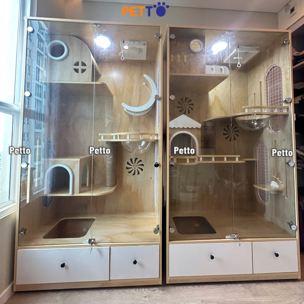 Tủ cho mèo Lux có học chứa khay vệ sinh 1100mm * 600mm * 2100mm CC338 - Ảnh 5