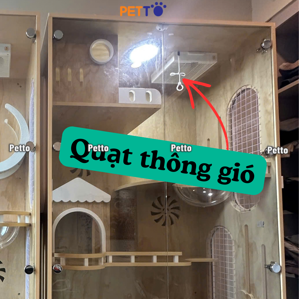 Tủ cho mèo Lux có học chứa khay vệ sinh 1100mm * 600mm * 2100mm CC338 - Ảnh 4